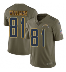 Men's Nike Los Angeles Chargers #81 Mike Williams Limited Olive 2017 Salute to Service NFL Jersey