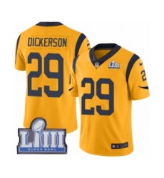 Men's Nike Los Angeles Rams #29 Eric Dickerson Limited Gold Rush Vapor Untouchable Super Bowl LIII Bound NFL Jersey