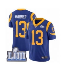 Men's Nike Los Angeles Rams #13 Kurt Warner Royal Blue Alternate Vapor Untouchable Limited Player Super Bowl LIII Bound NFL Jersey