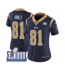 Women's Nike Los Angeles Rams #81 Torry Holt Navy Blue Team Color Vapor Untouchable Limited Player Super Bowl LIII Bound NFL Jersey