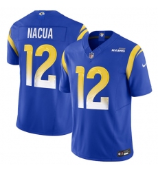 Men's Los Angeles Rams #12 Puka Nacua Blue 2024 F.U.S.E. Vapor Untouchable Limited Football Stitched Jersey