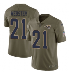 Men's Nike Los Angeles Rams #21 Kayvon Webster Limited Olive 2017 Salute to Service NFL Jersey
