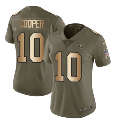 Women's Nike Los Angeles Rams #10 Pharoh Cooper Limited Olive/Gold 2017 Salute to Service NFL Jersey