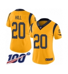 Women's Los Angeles Rams #20 Troy Hill Limited Gold Rush Vapor Untouchable 100th Season Football Jersey