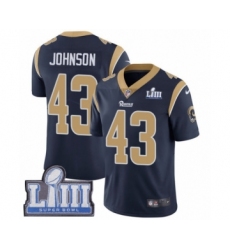 Men's Nike Los Angeles Rams #43 John Johnson Navy Blue Team Color Vapor Untouchable Limited Player Super Bowl LIII Bound NFL Jersey