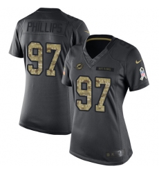 Women's Nike Miami Dolphins #97 Jordan Phillips Limited Black 2016 Salute to Service NFL Jersey