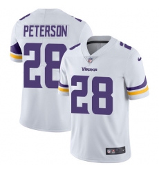 Men's Nike Minnesota Vikings #28 Adrian Peterson White Vapor Untouchable Limited Player NFL Jersey