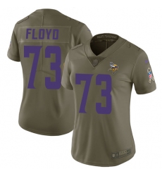 Women's Nike Minnesota Vikings #73 Sharrif Floyd Limited Olive 2017 Salute to Service NFL Jersey