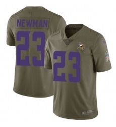 Men's Nike Minnesota Vikings #23 Terence Newman Limited Olive 2017 Salute to Service NFL Jersey