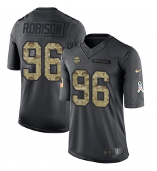 Men's Nike Minnesota Vikings #96 Brian Robison Limited Black 2016 Salute to Service NFL Jersey