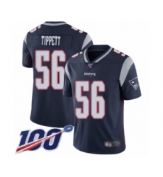 Men's New England Patriots #56 Andre Tippett Navy Blue Team Color Vapor Untouchable Limited Player 100th Season Football Jersey