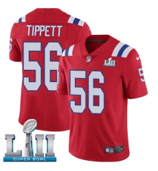 Men's Nike New England Patriots #56 Andre Tippett Red Alternate Vapor Untouchable Limited Player Super Bowl LII NFL Jersey