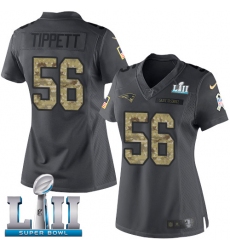 Women's Nike New England Patriots #56 Andre Tippett Limited Black 2016 Salute to Service Super Bowl LII NFL Jersey