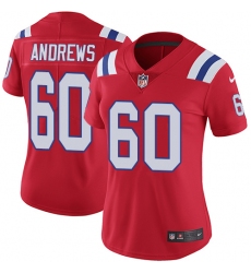 Women's Nike New England Patriots #60 David Andrews Red Alternate Vapor Untouchable Limited Player NFL Jersey