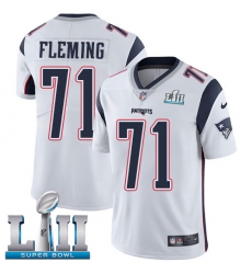 Youth Nike New England Patriots #71 Cameron Fleming White Vapor Untouchable Limited Player Super Bowl LII NFL Jersey