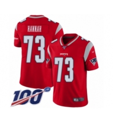 Youth New England Patriots #73 John Hannah Limited Red Inverted Legend 100th Season Football Jersey