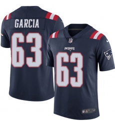 Youth Nike New England Patriots #63 Antonio Garcia Limited Navy Blue Rush Vapor Untouchable NFL Jersey