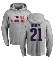 Nike New England Patriots #21 Malcolm Butler Heather Gray 2017 AFC Champions Pullover Hoodie