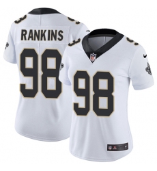 Women's Nike New Orleans Saints #98 Sheldon Rankins White Vapor Untouchable Limited Player NFL Jersey
