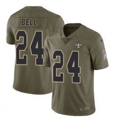 Men's Nike New Orleans Saints #24 Vonn Bell Limited Olive 2017 Salute to Service NFL Jersey