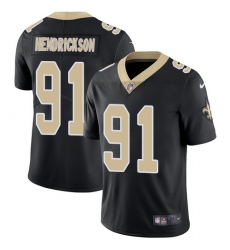 Men's Nike New Orleans Saints #91 Trey Hendrickson Black Team Color Vapor Untouchable Limited Player NFL Jersey