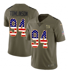 Youth Nike New York Giants #94 Dalvin Tomlinson Limited Olive/USA Flag 2017 Salute to Service NFL Jersey