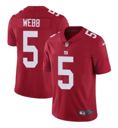 Youth Nike New York Giants #5 Davis Webb Red Alternate Vapor Untouchable Limited Player NFL Jersey
