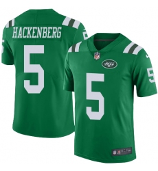 Men's Nike New York Jets #5 Christian Hackenberg Limited Green Rush Vapor Untouchable NFL Jersey