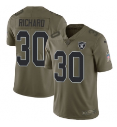 Men's Nike Oakland Raiders #30 Jalen Richard Limited Olive 2017 Salute to Service NFL Jersey