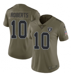 Women's Nike Oakland Raiders #10 Seth Roberts Limited Olive 2017 Salute to Service NFL Jersey