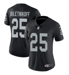 Women's Nike Oakland Raiders #25 Fred Biletnikoff Black Team Color Vapor Untouchable Limited Player NFL Jersey