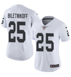 Women's Nike Oakland Raiders #25 Fred Biletnikoff White Vapor Untouchable Limited Player NFL Jersey
