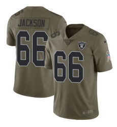 Men's Nike Oakland Raiders #66 Gabe Jackson Limited Olive 2017 Salute to Service NFL Jersey