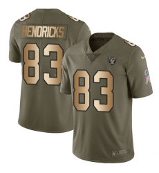 Men's Nike Oakland Raiders #83 Ted Hendricks Limited Olive/Gold 2017 Salute to Service NFL Jersey