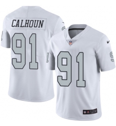 Youth Nike Oakland Raiders #91 Shilique Calhoun Limited White Rush Vapor Untouchable NFL Jersey