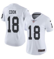 Women's Nike Oakland Raiders #18 Connor Cook White Vapor Untouchable Limited Player NFL Jersey
