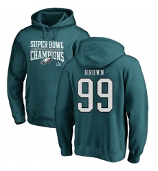 Nike Philadelphia Eagles #99 Jerome Brown Green Super Bowl LII Champions Pullover Hoodie