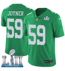 Youth Nike Philadelphia Eagles #59 Seth Joyner Limited Green Rush Vapor Untouchable Super Bowl LII NFL Jersey