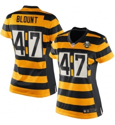 Women's Nike Pittsburgh Steelers #47 Mel Blount Limited Yellow/Black Alternate 80TH Anniversary Throwback NFL Jersey