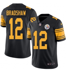 Youth Nike Pittsburgh Steelers #12 Terry Bradshaw Limited Black Rush Vapor Untouchable NFL Jersey