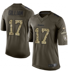 Men's Nike Pittsburgh Steelers #17 Joe Gilliam Elite Green Salute to Service NFL Jersey