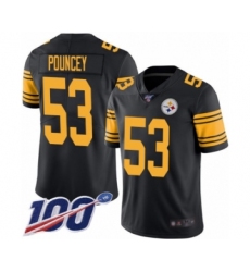 Youth Pittsburgh Steelers #53 Maurkice Pouncey Limited Black Rush Vapor Untouchable 100th Season Football Jersey
