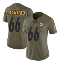 Women's Nike Pittsburgh Steelers #66 David DeCastro Limited Olive 2017 Salute to Service NFL Jersey