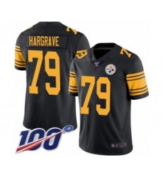 Men's Pittsburgh Steelers #79 Javon Hargrave Limited Black Rush Vapor Untouchable 100th Season Football Jersey