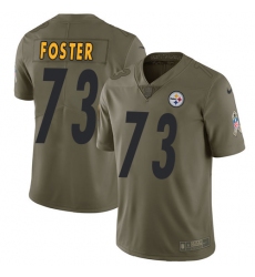 Youth Nike Pittsburgh Steelers #73 Ramon Foster Limited Olive 2017 Salute to Service NFL Jersey