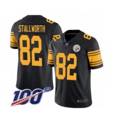 Men's Pittsburgh Steelers #82 John Stallworth Limited Black Rush Vapor Untouchable 100th Season Football Jersey