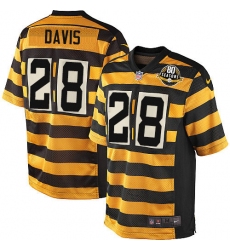 Youth Nike Pittsburgh Steelers #28 Sean Davis Limited Yellow/Black Alternate 80TH Anniversary Throwback NFL Jersey