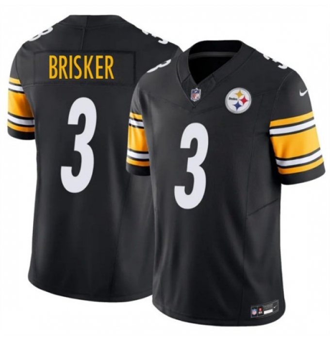Men's Pittsburgh Steelers #3 Jaquan Brisker Black 2025 F.U.S.E. Vapor Limited Stitched Football Jersey