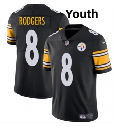 Youth Pittsburgh Steelers #8 Aaron Rodgers Black 2025 Vapor Limited Stitched Football Jersey