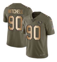 Men's Nike San Francisco 49ers #90 Earl Mitchell Limited Olive/Gold 2017 Salute to Service NFL Jersey